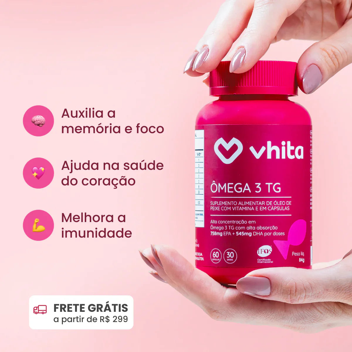 Ômega 3 TG 1000mg rico em EPA DHA com Vitamina E e selo IFOS