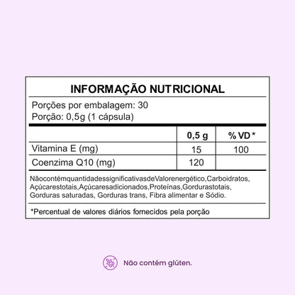 Coenzima Q10 120 mg em cápsulas com Vitamina E